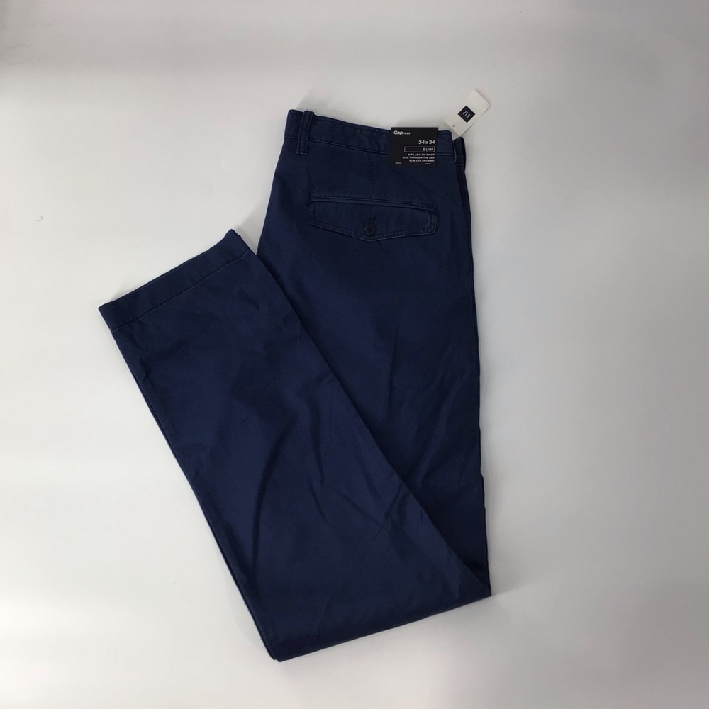 Gap 1969 Blue Slim Chinos 34X34 NWT 100% Cotton